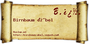 Birnbaum Ábel névjegykártya